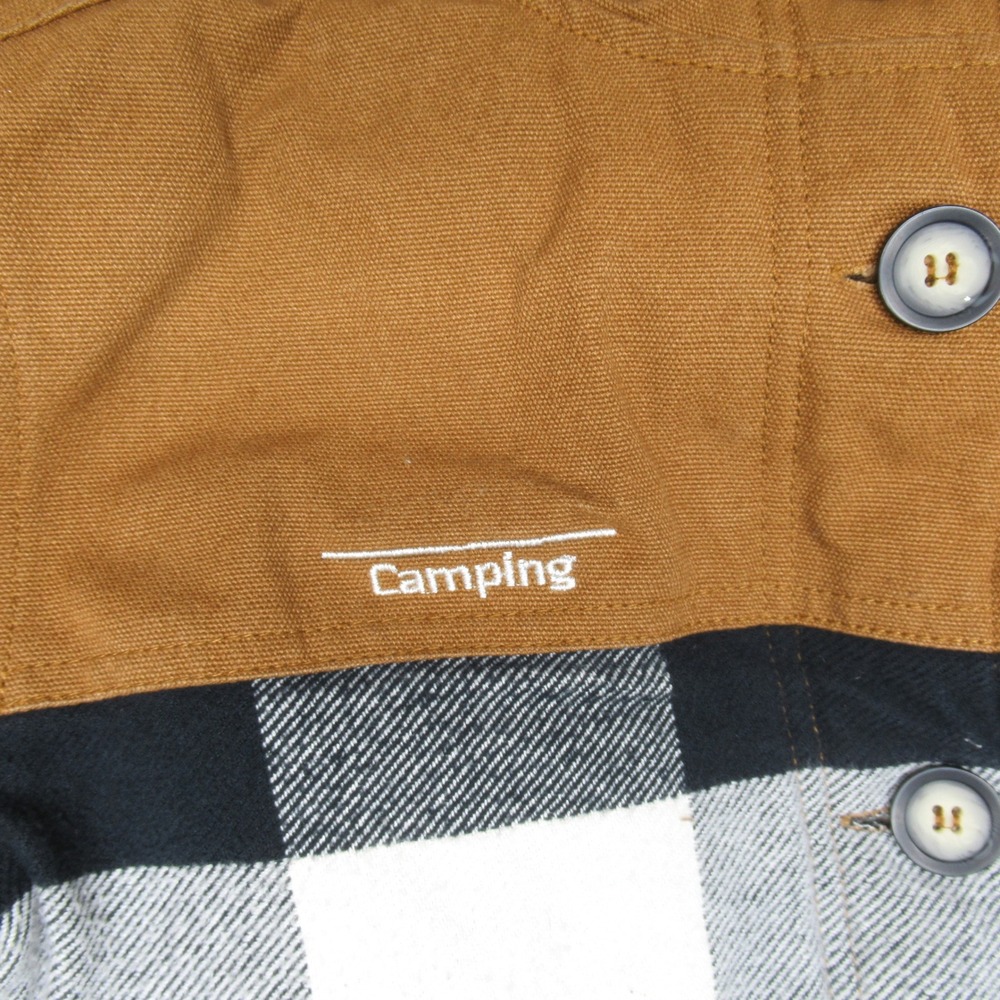 KAVU Jacket Women Medium Brown Plaid Insulated Quilt Lined Canvas Highland‎ Rain - Picture 3 of 12